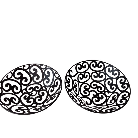 Beautiful Decorative Black Baskets Set Of 2 Heavy Duty Multi-use - Picture 4 of 16